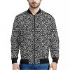 Black And White African Inspired Print Bomber Jacket