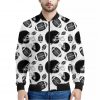 Black And White American Football Print Bomber Jacket