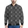 Black And White Calavera Skull Print Bomber Jacket