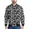 Black And White Cow Pattern Print Bomber Jacket
