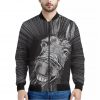Black And White Crazy Donkey Print Bomber Jacket