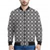 Black And White Dartboard Pattern Print Bomber Jacket