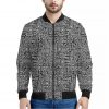 Black And White Geometric African Print Bomber Jacket
