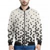 Black And White Geometric Pattern Print Bomber Jacket