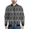 Black And White Indian Elephant Print Bomber Jacket