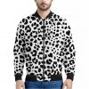 Black And White Jaguar Pattern Print Bomber Jacket