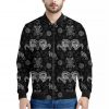 Black And White Wicca Gothic Print Bomber Jacket