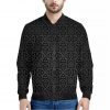 Black Celtic Symbol Pattern Print Bomber Jacket