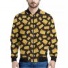 Black Cheese And Holes Pattern Print Bomber Jacket