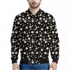 Black Daisy Floral Pattern Print Bomber Jacket
