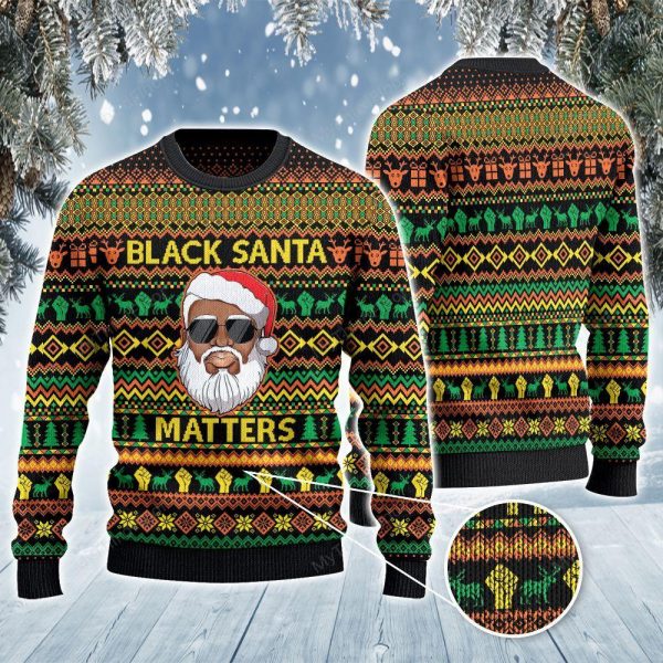 Black Santa Matters All Over Print Sweatshirt