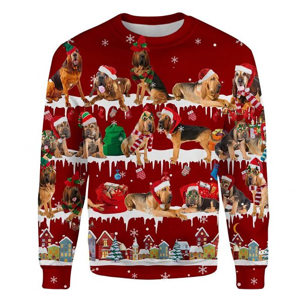 Bloodhound Snow Christmas Ugly Christmas Sweatshirt Animal Dog Cat Sweater Unisex