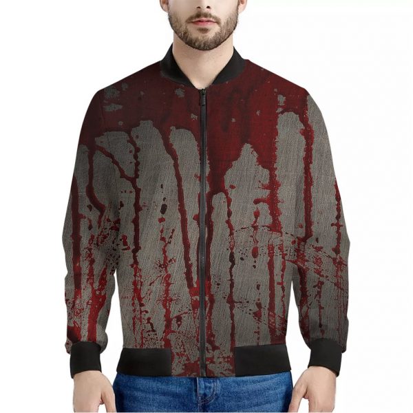 Bloody Metal Wall Print Bomber Jacket