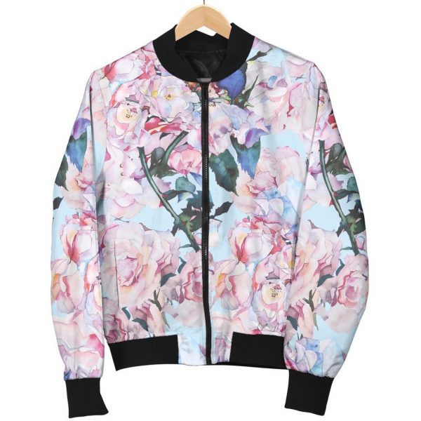 Blossom Floral Flower Pattern Print Bomber Jacket