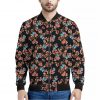 Blossom Flower Butterfly Print Bomber Jacket