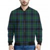 Blue And Green Tartan Pattern Print Bomber Jacket