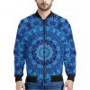 Blue Crystal Kaleidoscope Print Bomber Jacket