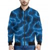 Blue Plasma Print Bomber Jacket