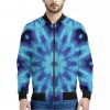 Blue Snowflake Kaleidoscope Print Bomber Jacket