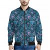 Bohemian Denim Jeans Pattern Print Bomber Jacket