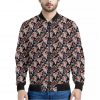 Boho Deer Skull Pattern Print Bomber Jacket