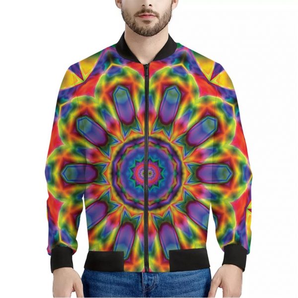 Boho Kaleidoscope Print Bomber Jacket