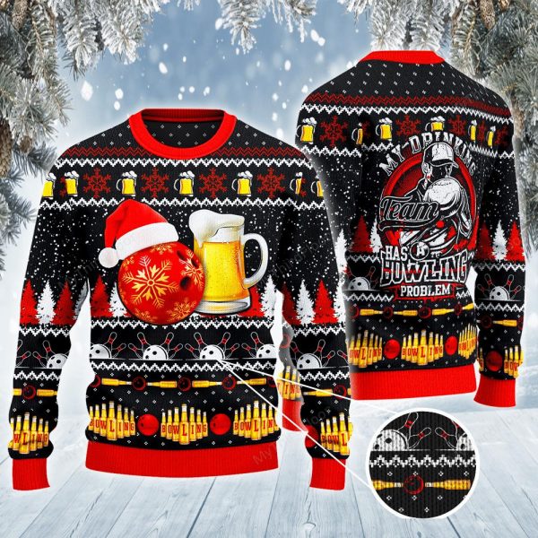 Bowling And Beer Lovers Gift All Over Print Sweatshirt