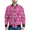 Breast Cancer Awareness Symbol Print Bomber Jacket