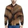 Bronze Snake Print Bomber Jacket
