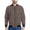 Brown Prince of Wales Check Print Bomber Jacket