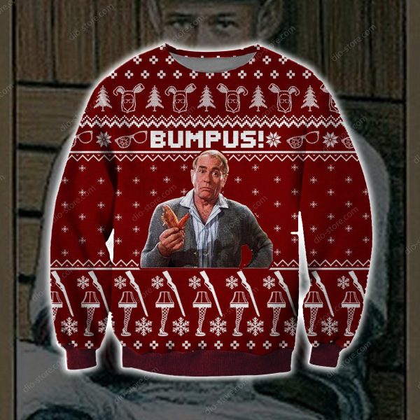 Bumpus Knitting Pattern 3D Print Ugly Christmas Sweatshirt