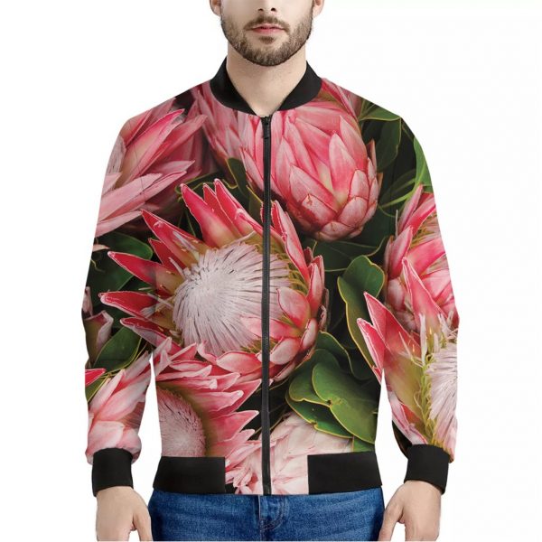 Bunches of Proteas Print Bomber Jacket