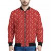 Candy Cane Polka Dot Pattern Print Bomber Jacket