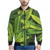 Cannabis Texture Print Bomber Jacket