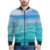 Caribbean Ocean Print Bomber Jacket