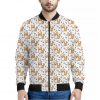 Cartoon Corgi Pattern Print Bomber Jacket