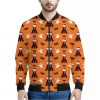 Cartoon Dracula Pattern Print Bomber Jacket