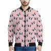 Cartoon French Bulldog Pattern Print Bomber Jacket