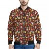 Cartoon Mushroom Pattern Print Bomber Jacket