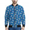 Cartoon Shark Pattern Print Bomber Jacket