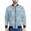 Cartoon Sheep Pattern Print Bomber Jacket