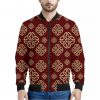 Celtic Knot Symbol Pattern Print Bomber Jacket
