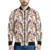 Cherry Blossom Peacock Print Bomber Jacket