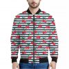 Cherry Striped Pattern Print Bomber Jacket