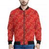 Chinese Cherry Blossom Pattern Print Bomber Jacket