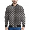 Christian Cross Pattern Print Bomber Jacket