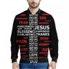 Christian Cross Religious Words Print Bomber Jacket