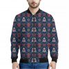 Christmas Gift Knitted Pattern Print Bomber Jacket