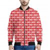 Christmas Ho Ho Ho Pattern Print Bomber Jacket