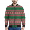 Christmas Knitted Pattern Print Bomber Jacket